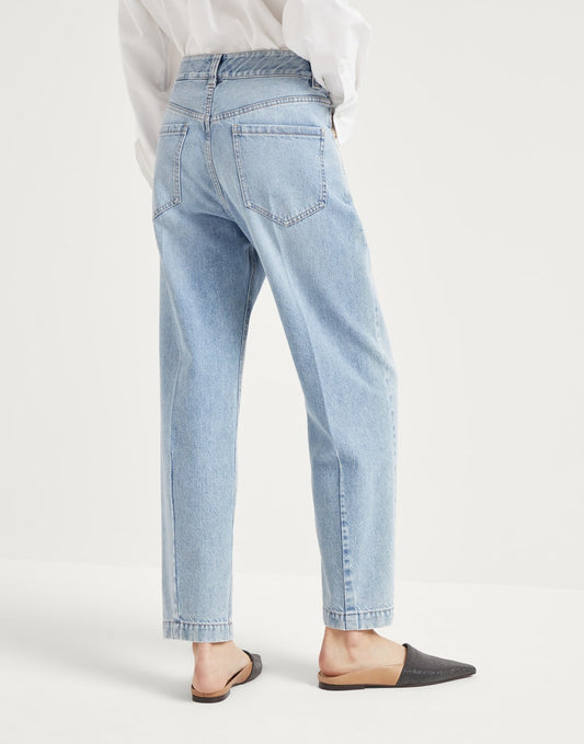 Authentic denim loose trousers