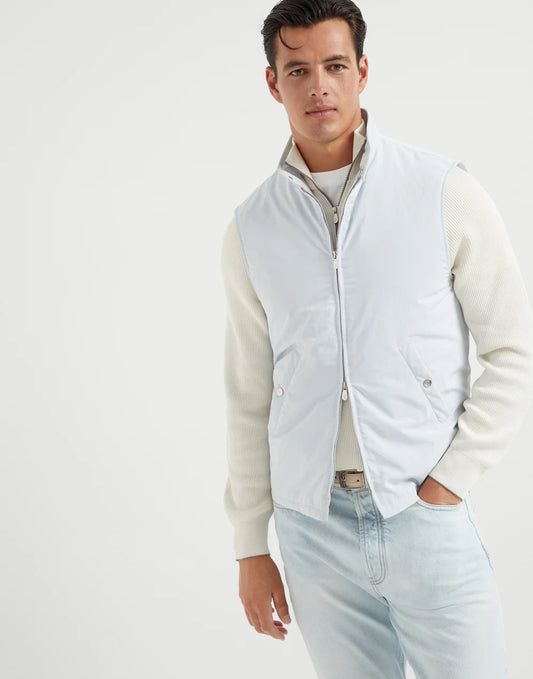 Water-resistant microfiber vest with Thermore® padding