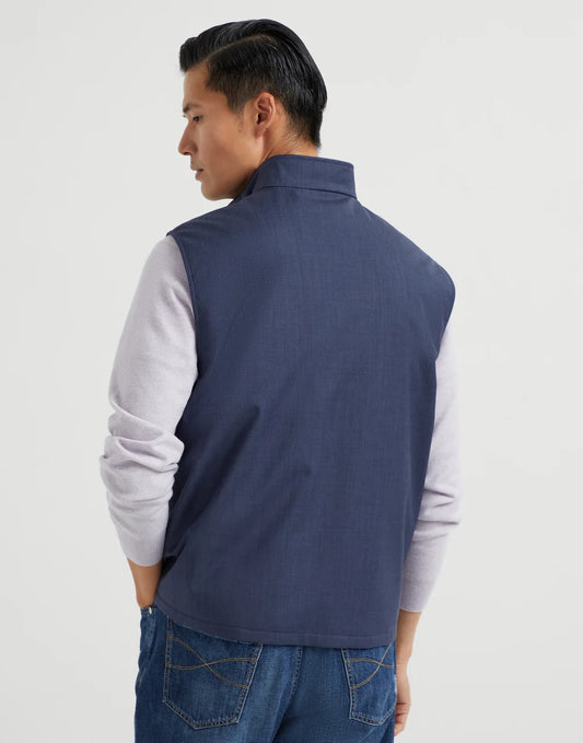 Bonded virgin wool fresco vest with Thermore® padding