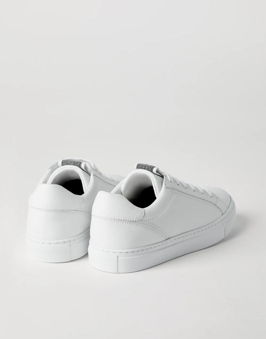 Matte calfskin sneakers with precious detail