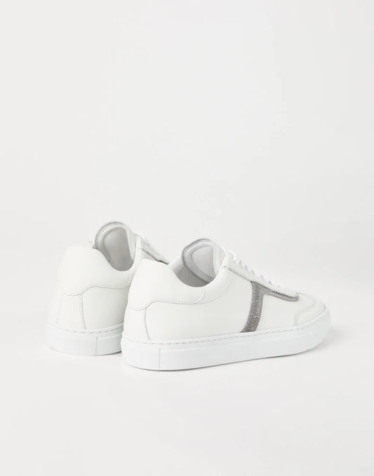 Calfskin sneakers with precious detail