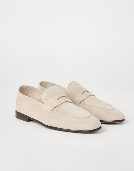 Suede soft penny loafers