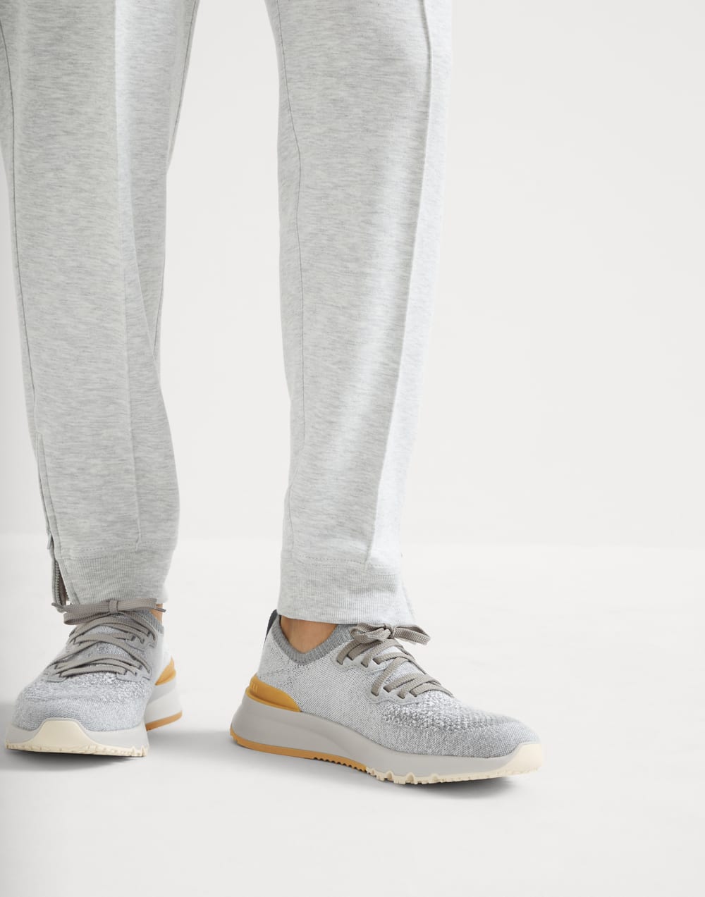 Cotton chiné knit runners