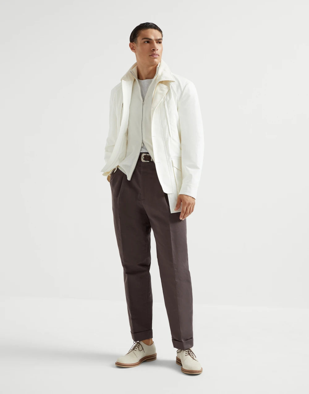 Cashmere turtleneck cardigan with zipper