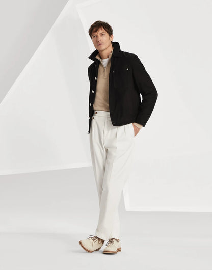Cashmere turtleneck sweater with half zip
