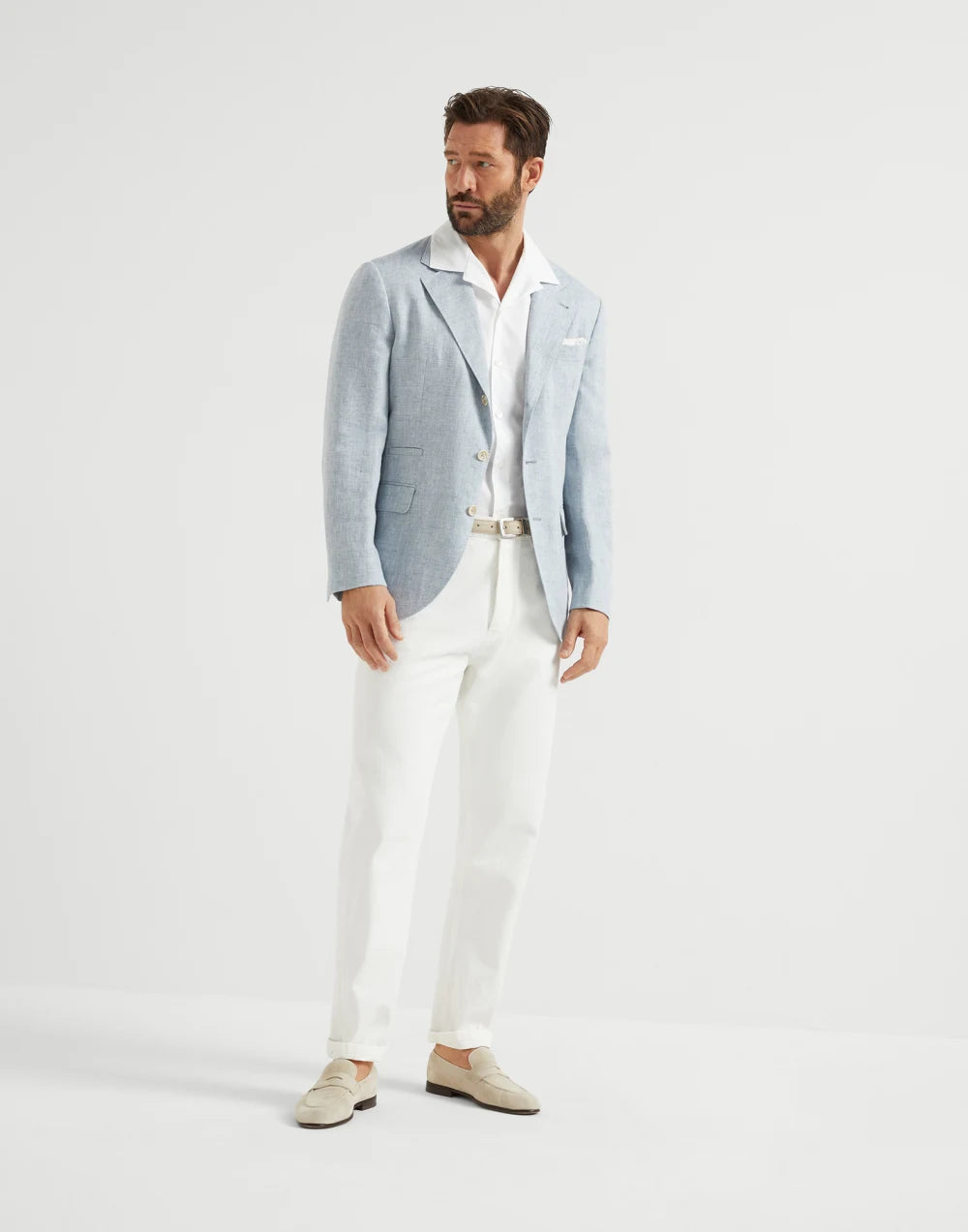 Garment-dyed iconic fit five-pocket trousers in denim