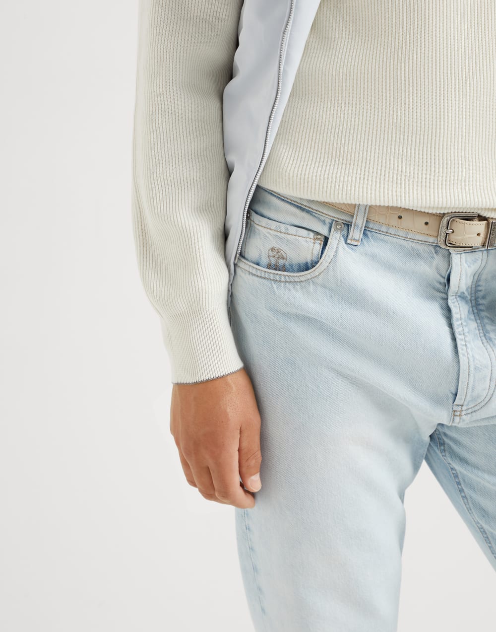 Denim iconic fit five-pocket trousers