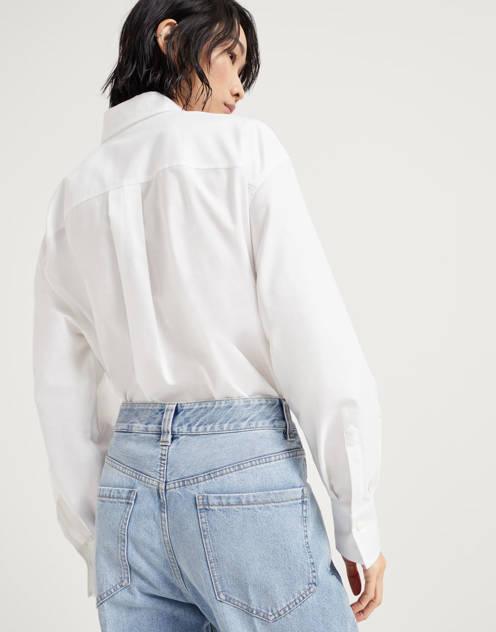 Authentic denim loose trousers