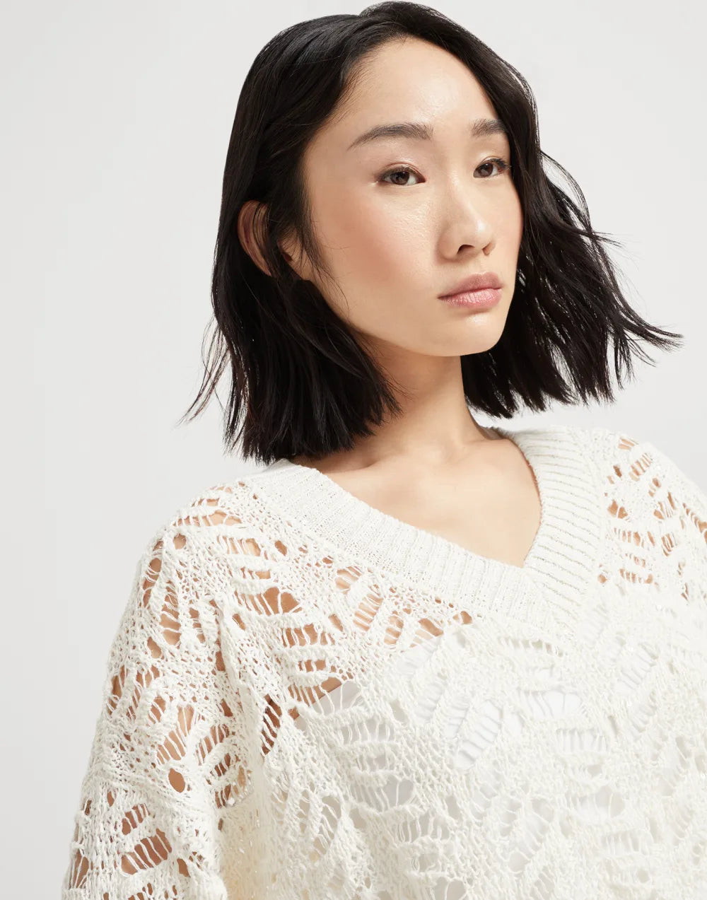 Foliage lace sweater in linen and silk Diamond yarn