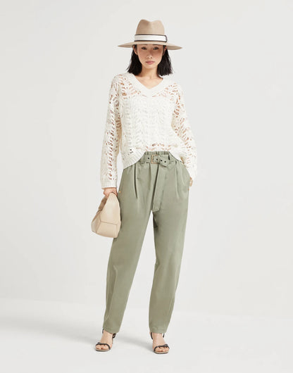 Foliage lace sweater in linen and silk Diamond yarn