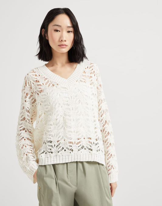 Foliage lace sweater in linen and silk Diamond yarn
