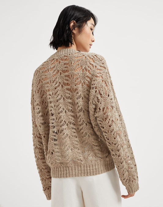 Foliage lace cardigan in linen and silk Diamond yarn