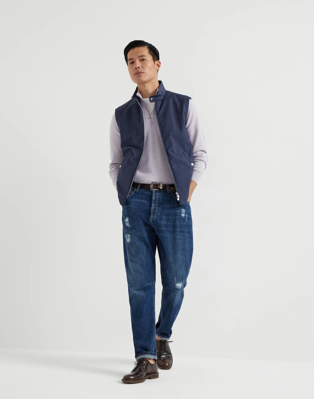 Bonded virgin wool fresco vest with Thermore® padding