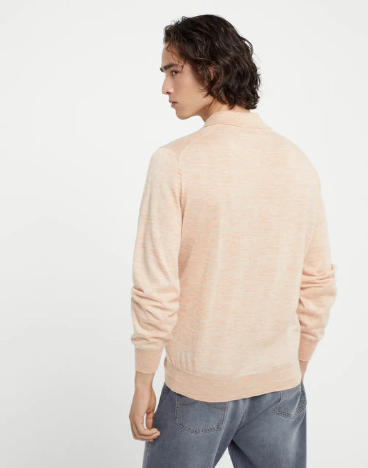 Lightweight cashmere, silk and linen knit polo shirt