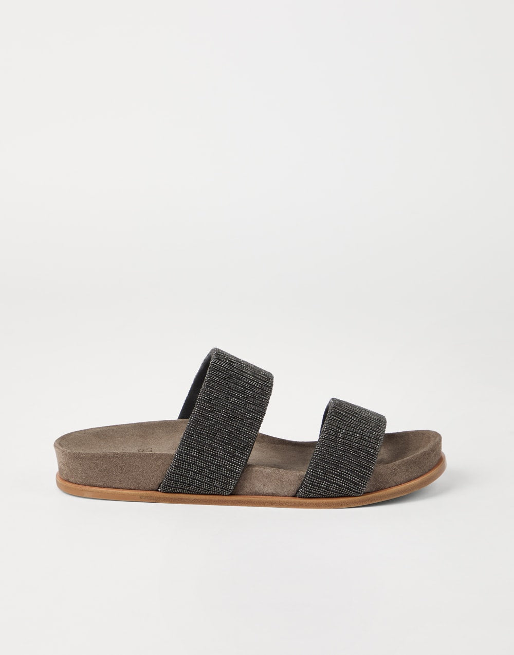 Suede slides with precious straps