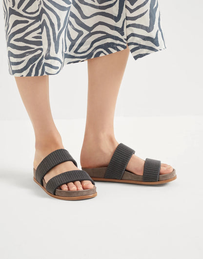 Suede slides with precious straps