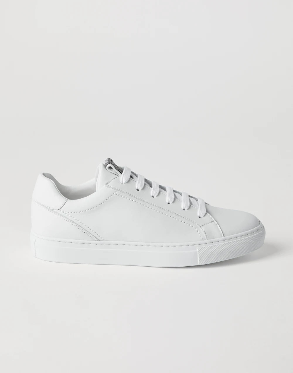 Matte calfskin sneakers with precious detail