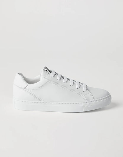 Matte calfskin sneakers with precious detail
