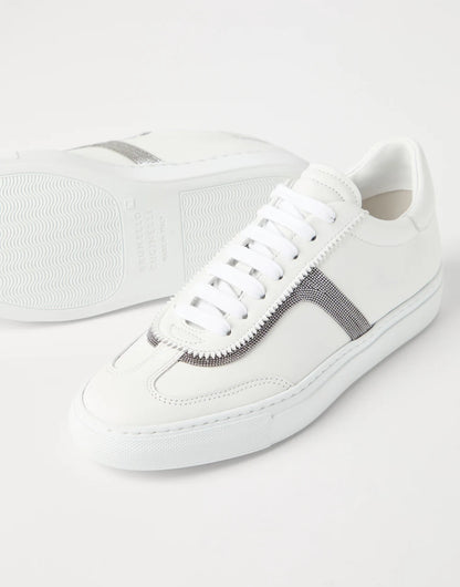 Calfskin sneakers with precious detail