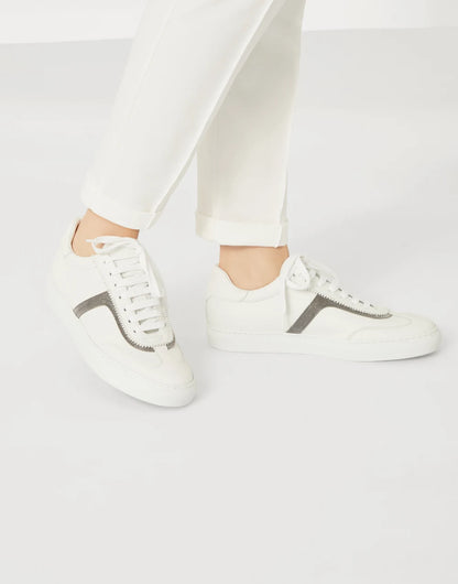 Calfskin sneakers with precious detail