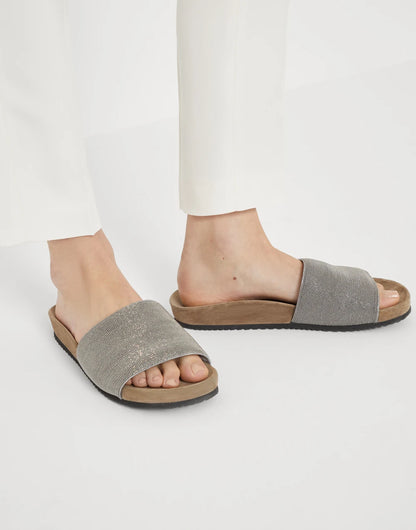 Precious slides in suede