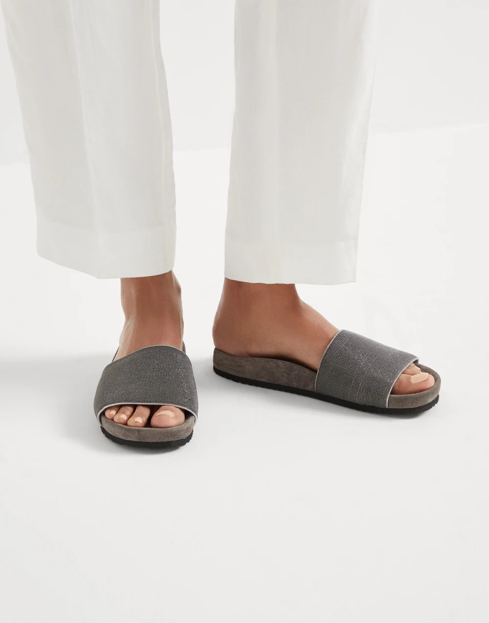 Precious slides in suede
