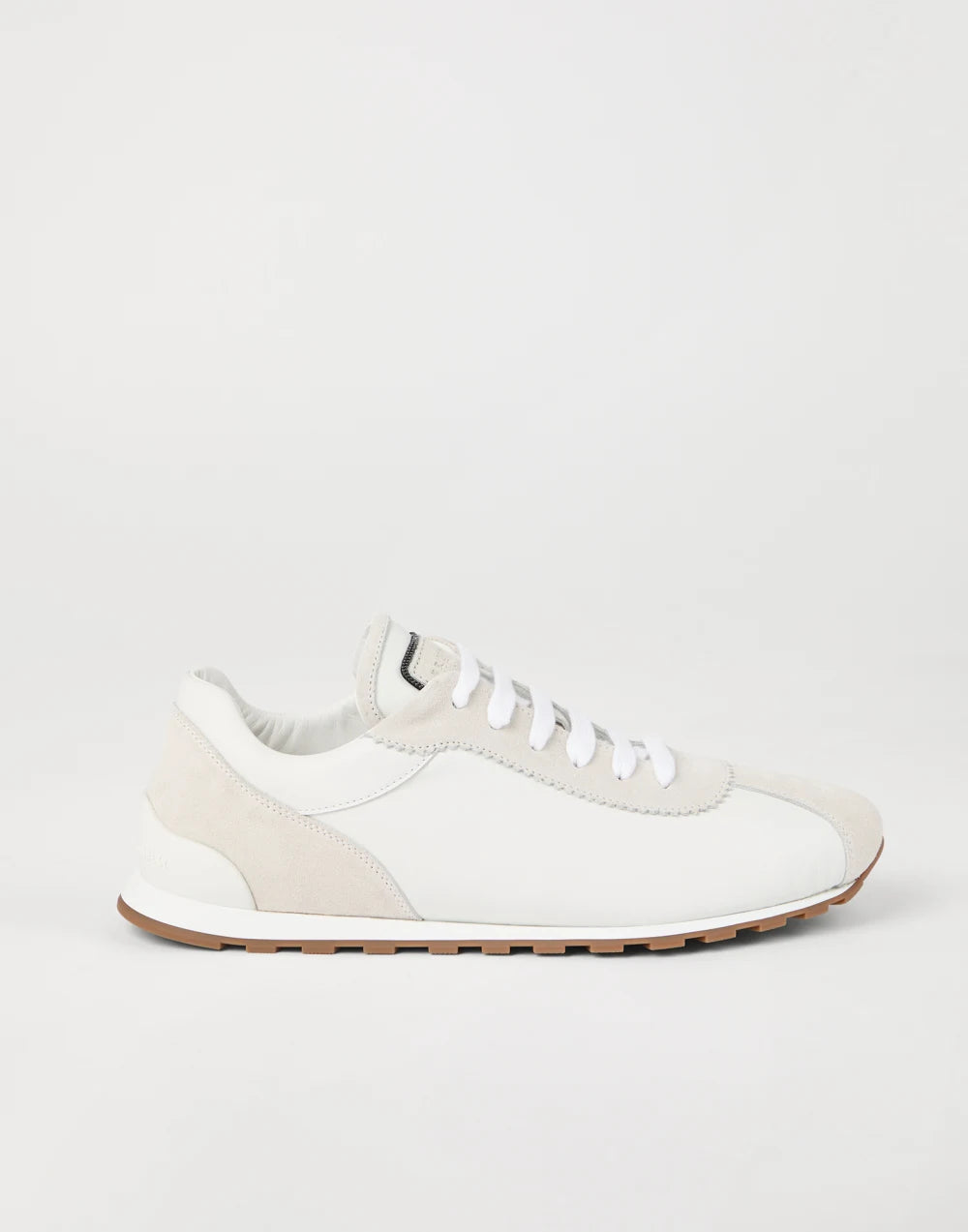 Suede and calfskin runners with monili