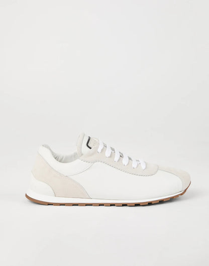 Suede and calfskin runners with monili