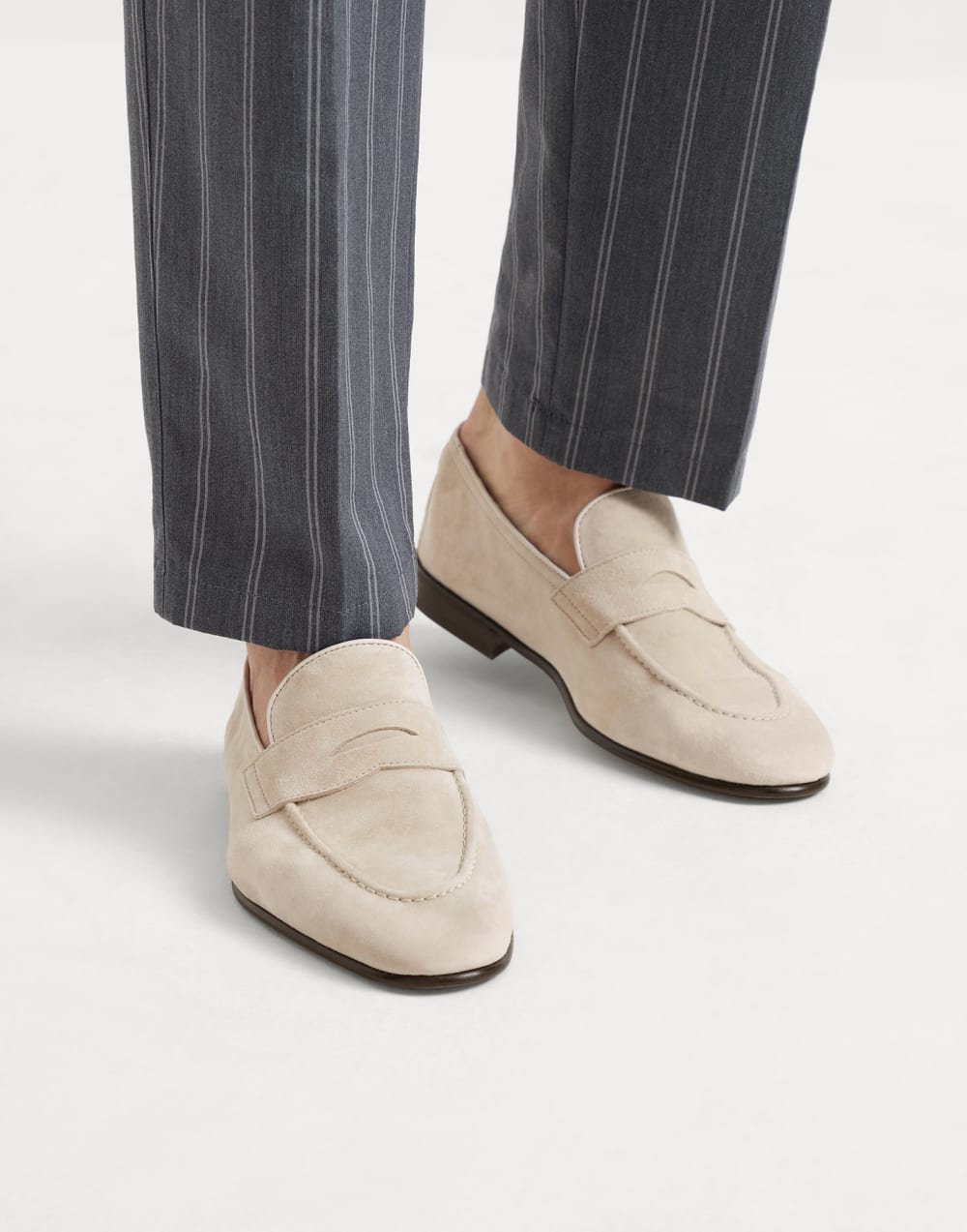 Suede soft penny loafers