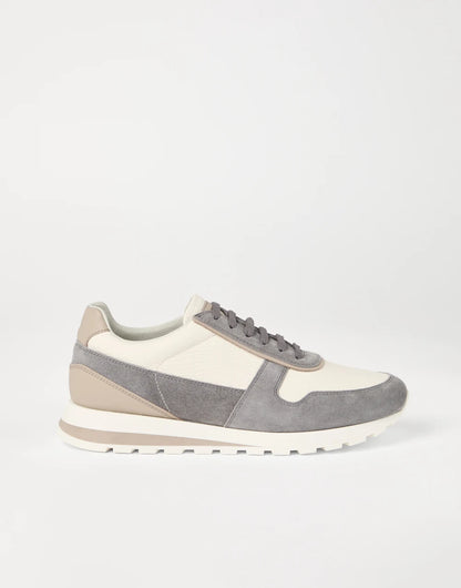 Washed suede and calfskin runners