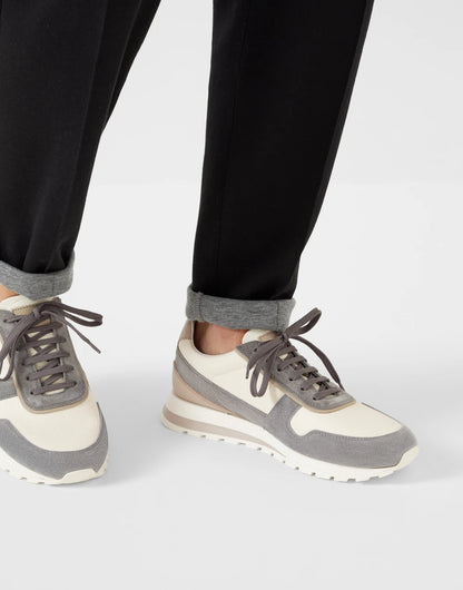 Washed suede and calfskin runners
