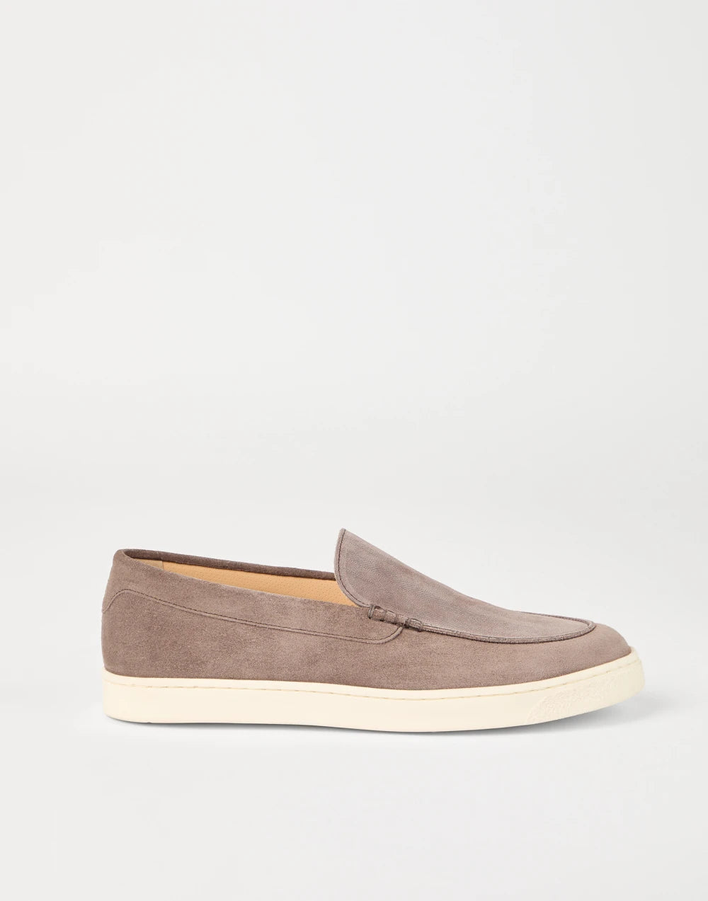Chevron-effect suede loafers