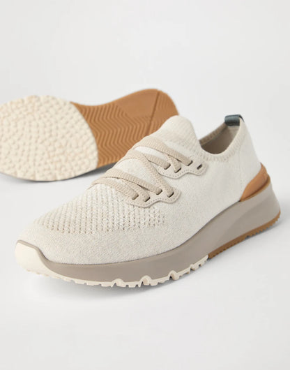 Cotton chiné knit runners