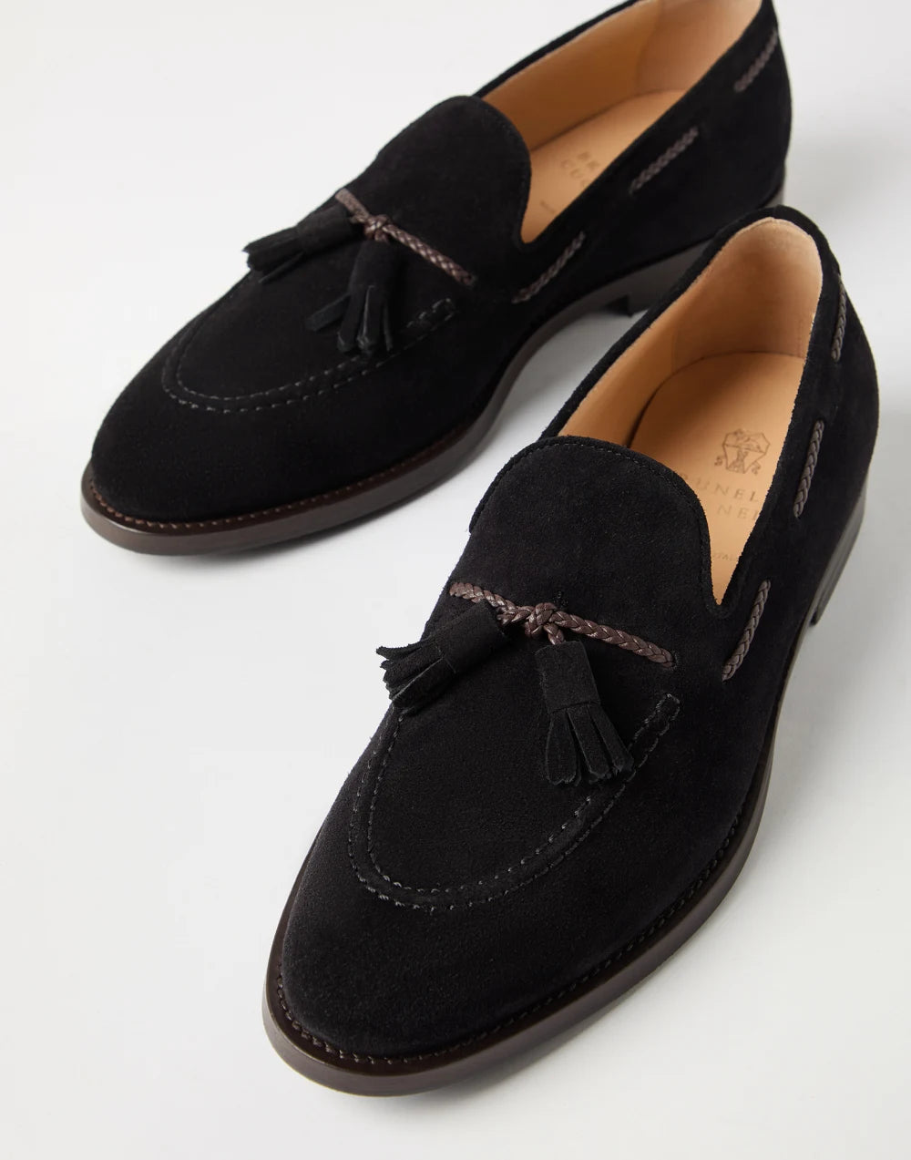 Suede loafers with tassels