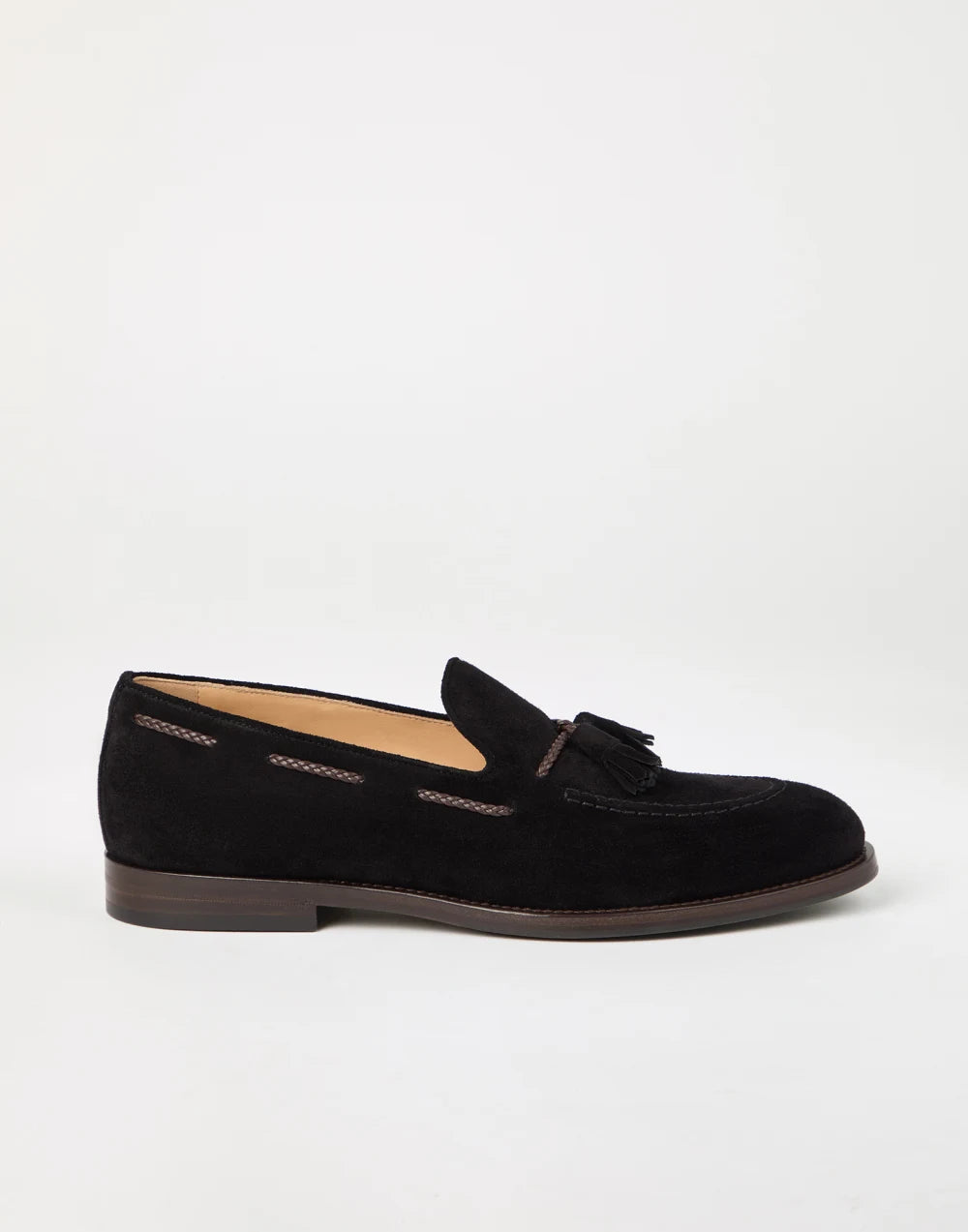 Suede loafers with tassels