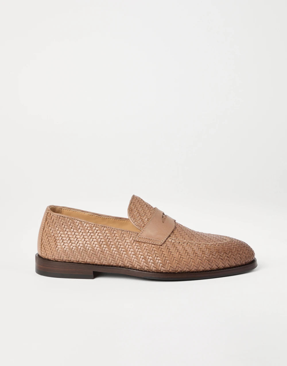 Braided calfskin penny loafers
