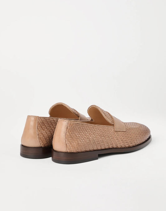 Braided calfskin penny loafers