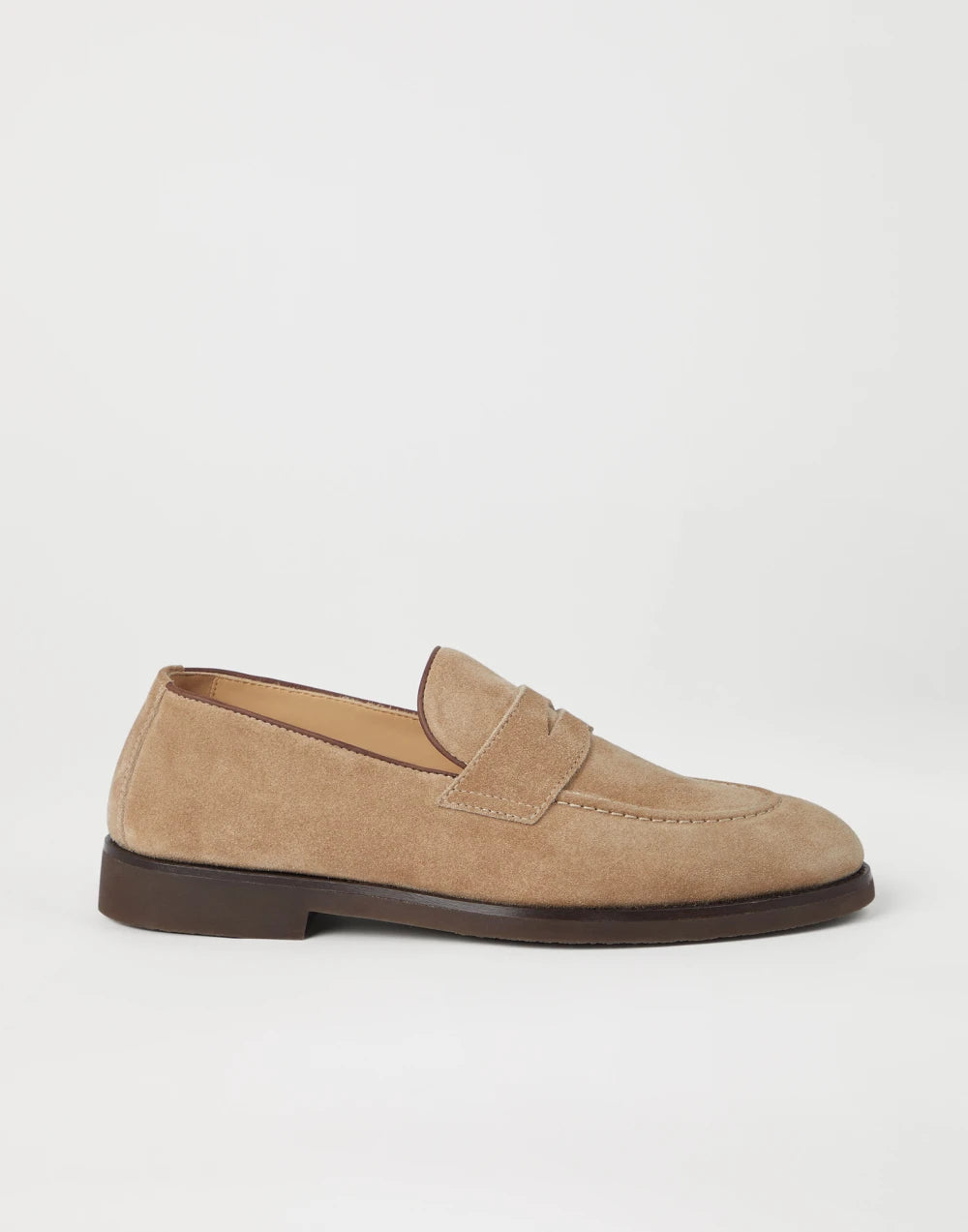 Washed suede penny loafers